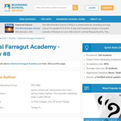 Admiral Farragut media - boarding school